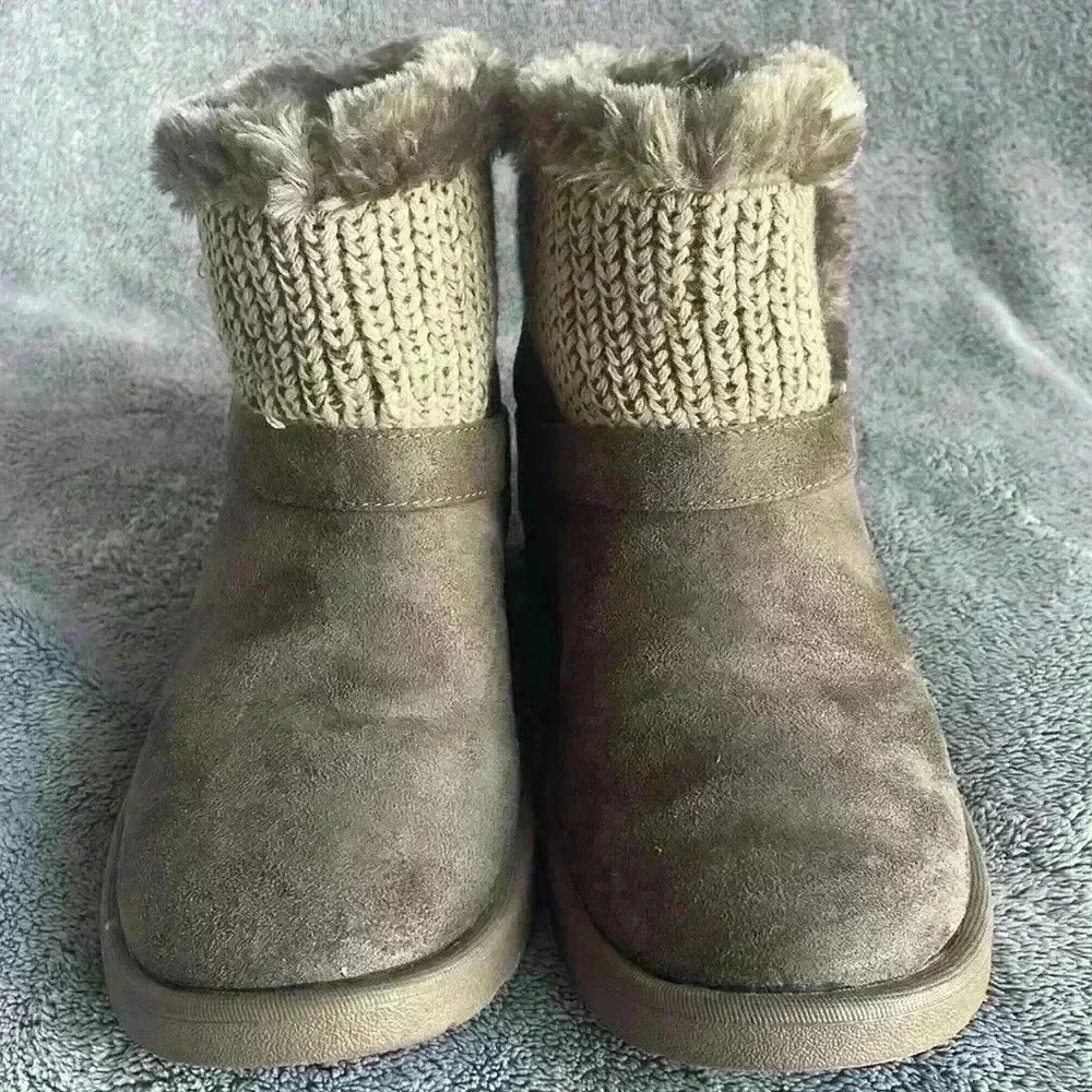 LifeStride Flurry Faux Leather Cold Weather Shearling Boots Size 10